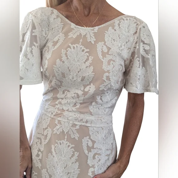 For Love & Lemons White Lace Mini Dress Open Back Bridal Party Festival M  Women